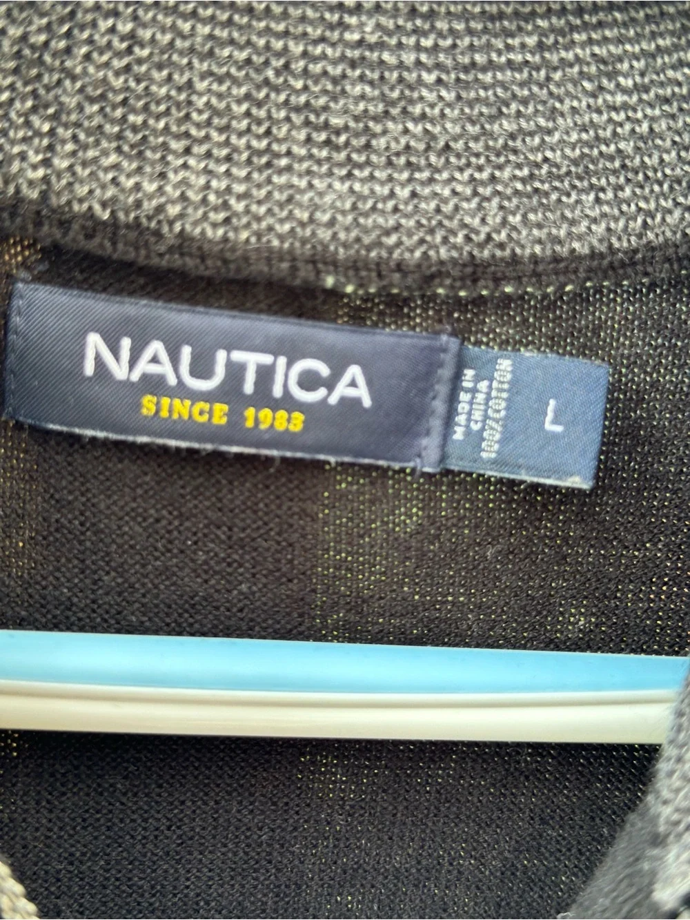 Nautica Mens Black Quarter Zip Sweater Size Large
